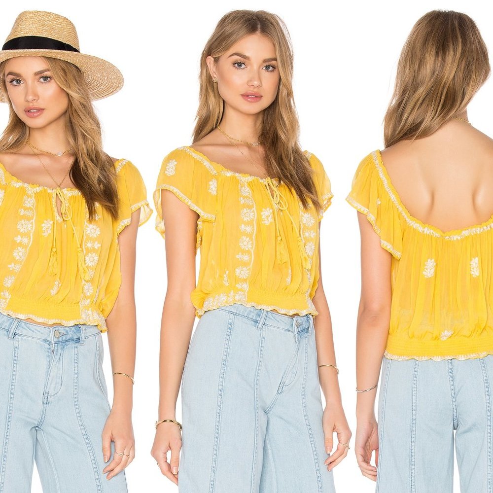 Free People Sunshine Paisley Park Peasant top - Picture 5 of 10